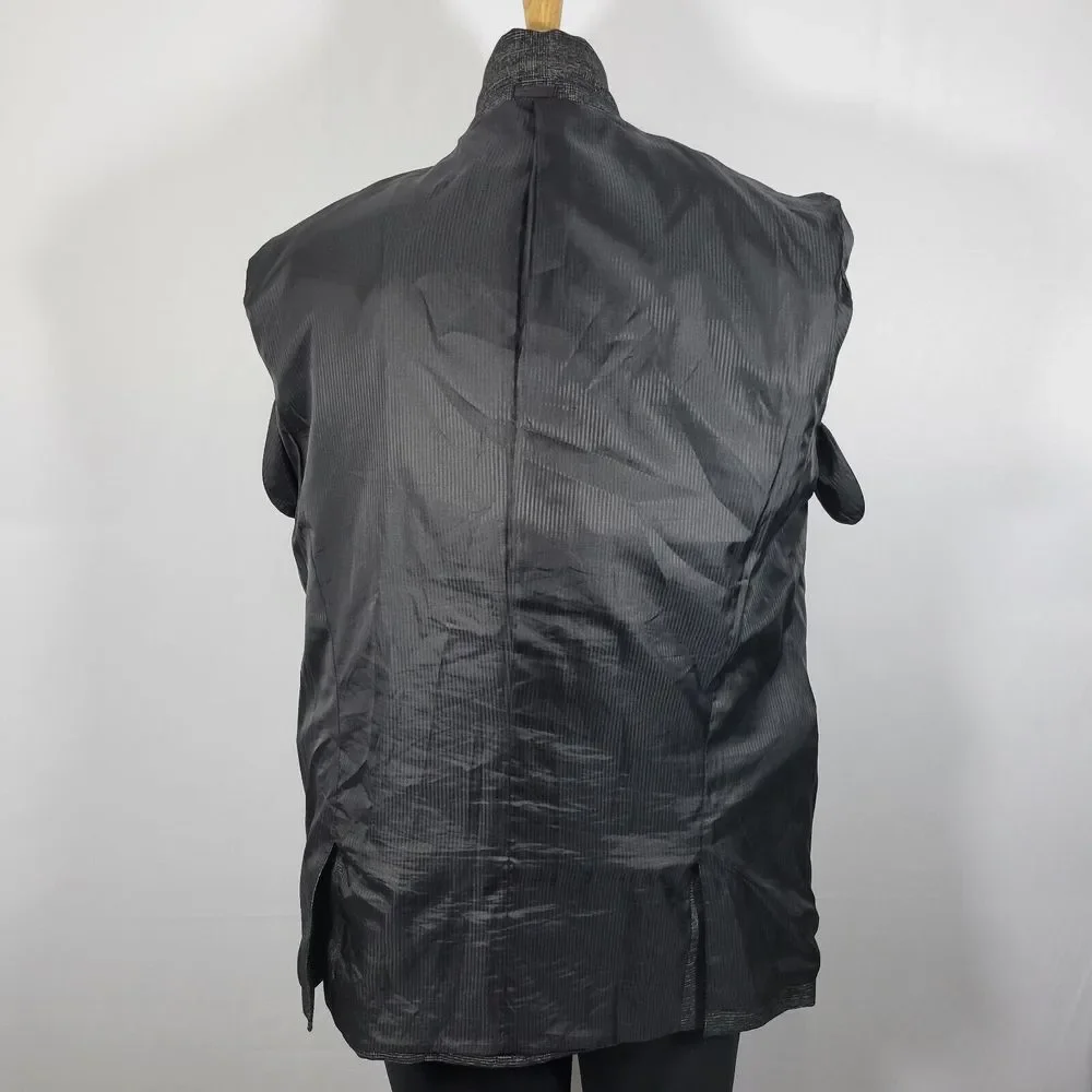 Stacy Adams Men's Sport Coat Blazer Two Button Charcoal Black Gray Plaid‎ 44L